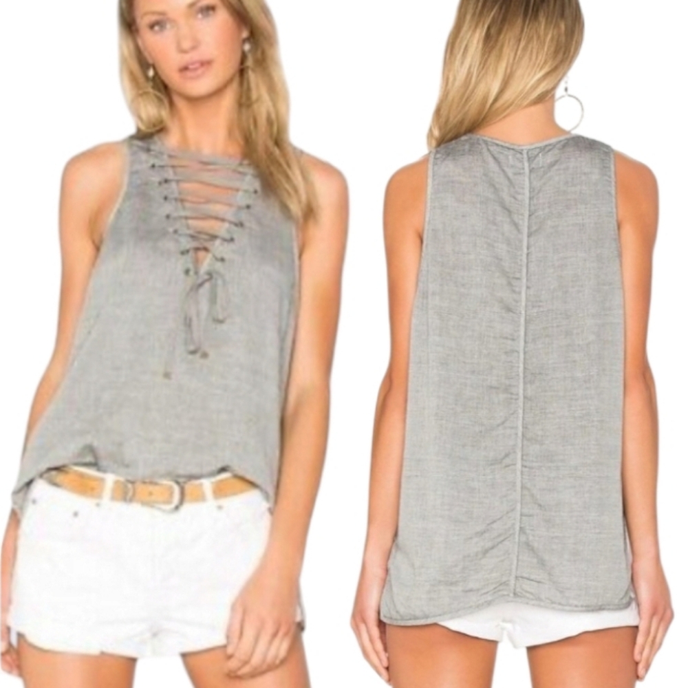 One Teaspoon Dirty Work Lace Up Tank x Free People Coastal